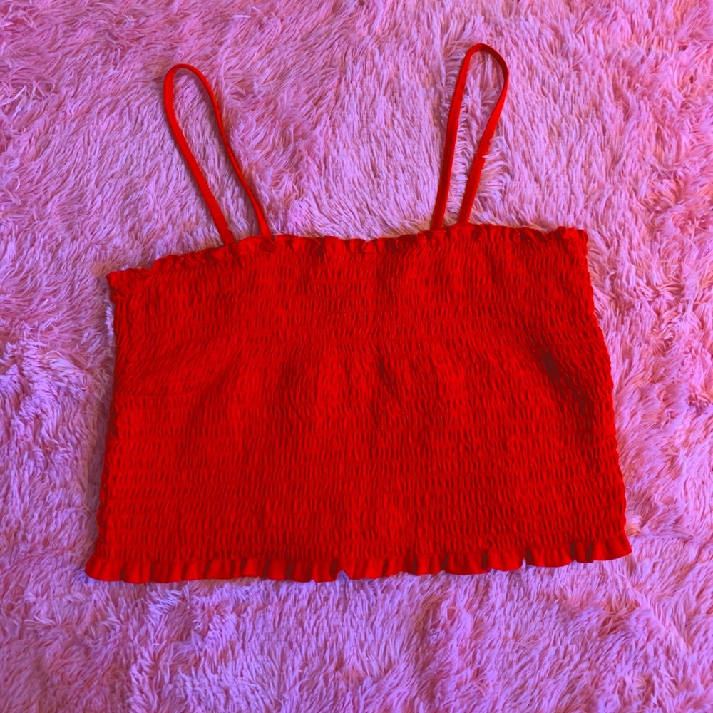 Smocked cami crop top